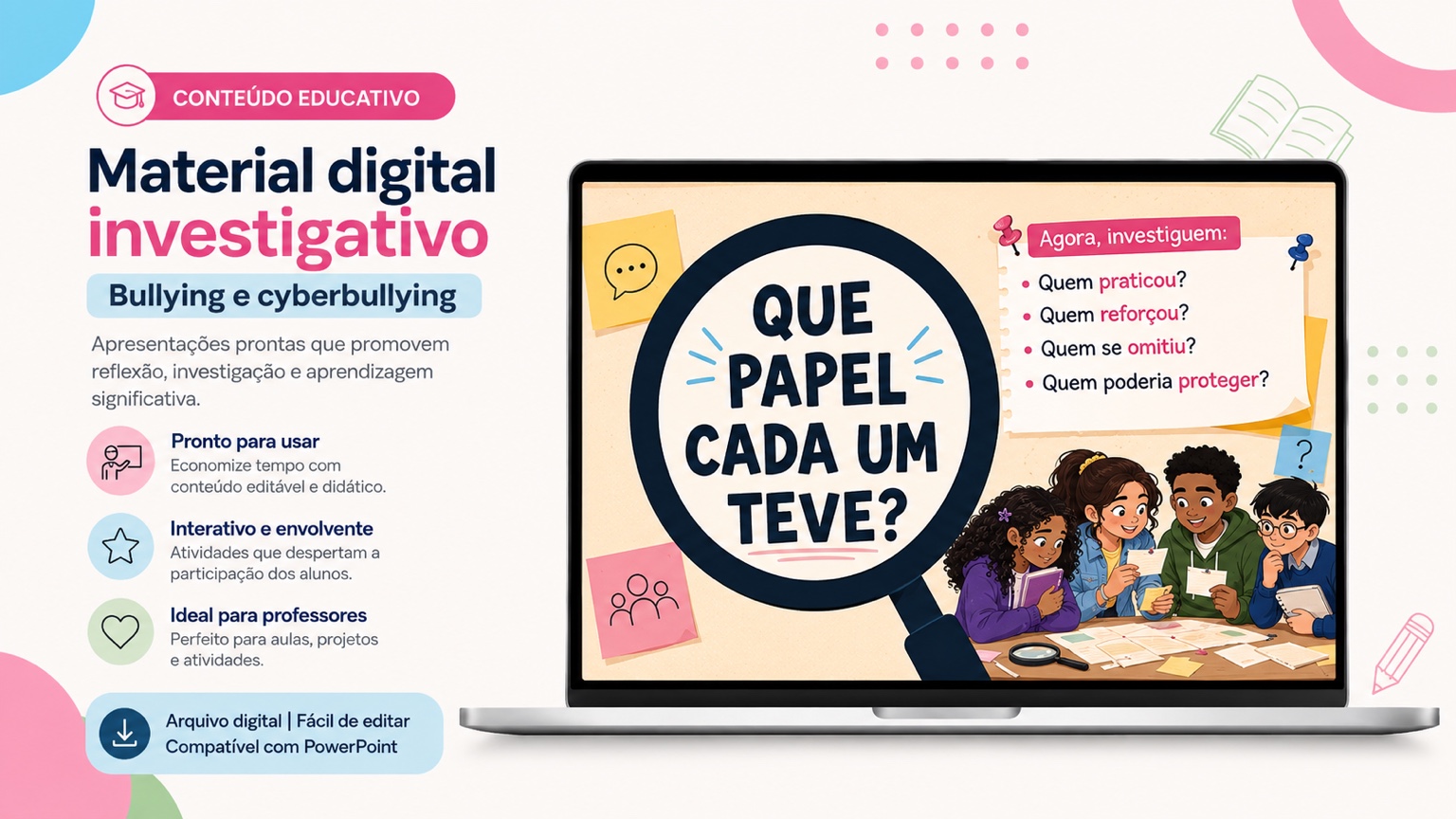 Prévia do material digital investigativo sobre bullying e cyberbullying